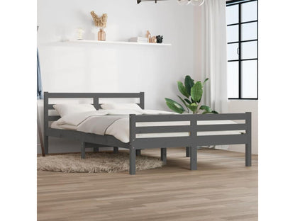 Grey Solid Wood Bed Frame 140x200 cm