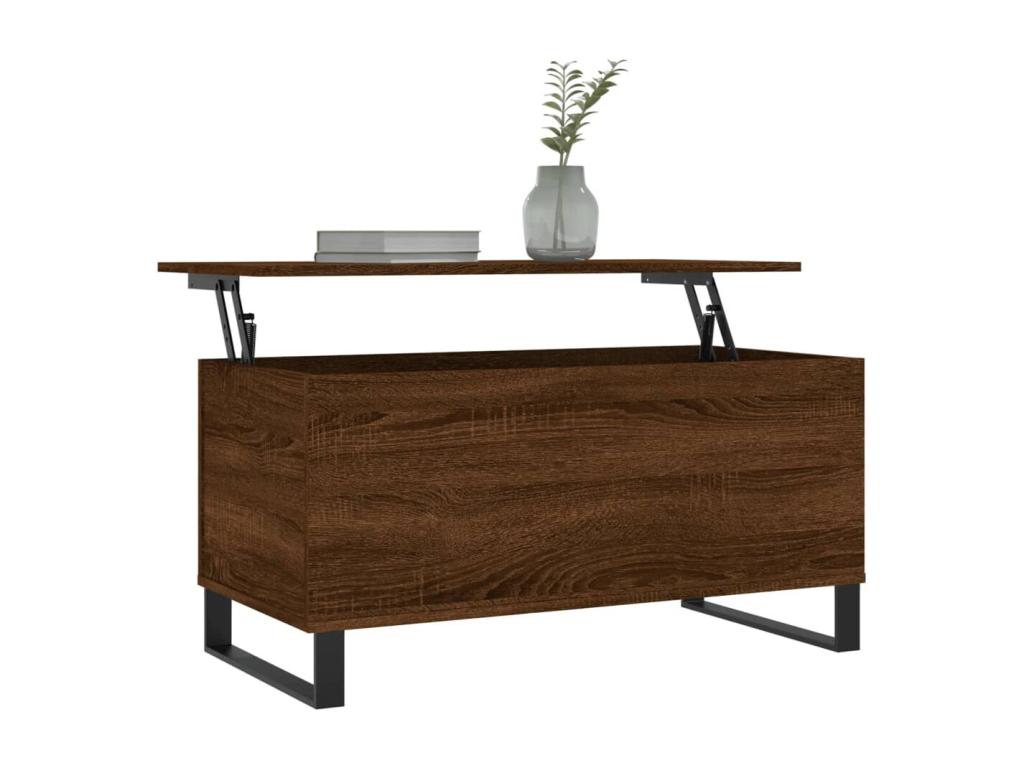 Coffee table, brown oak, 90x44.5x45 cm, engineered wood