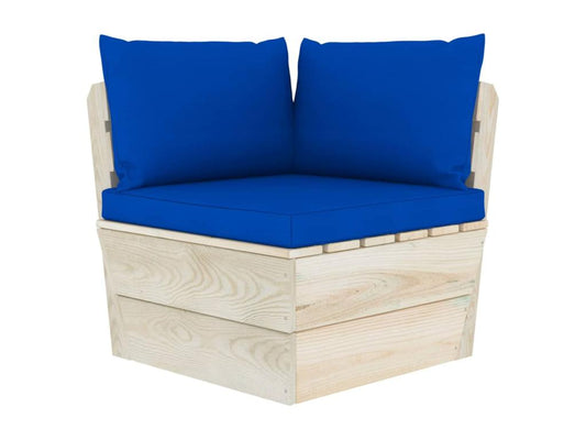 2-seater pallet garden sofa with cushions, spruce wood, 8