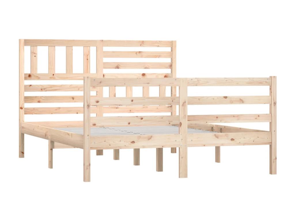 Bed frame without mattress, 150x200 cm, solid wood