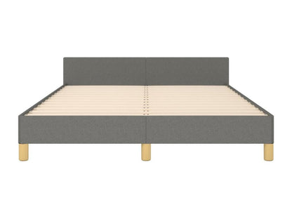 Bed frame with headboard, dark grey, 140x200 cm, fabric