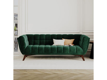 3-seater sofa in dark green velvet - Doucezen