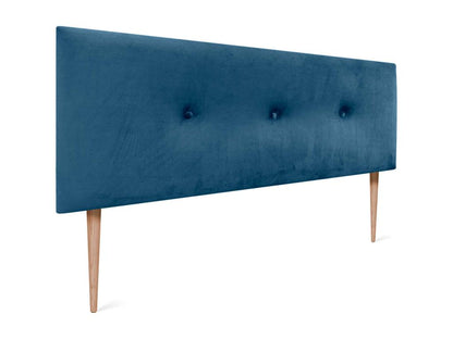 Homzora Smooth Velvet Headboard with Buttons 160x105 with Bed Legs 150/160 - Blue
