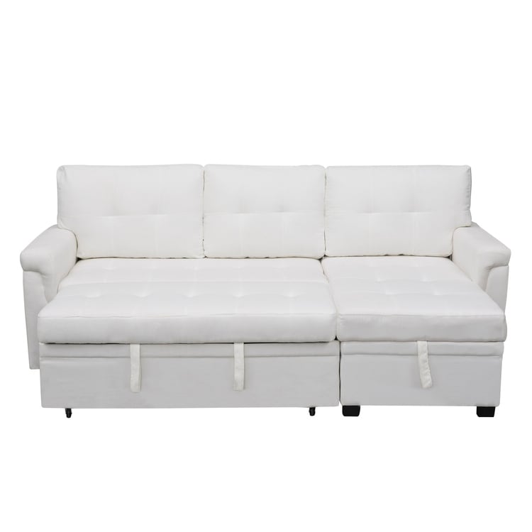 Reversible Sectional Sofa with Pull-Out Sleeper Bed, Hidden Storage Chaise, Durable Legs,